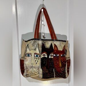 Laurel Burch Multicolor Cat Design Bag